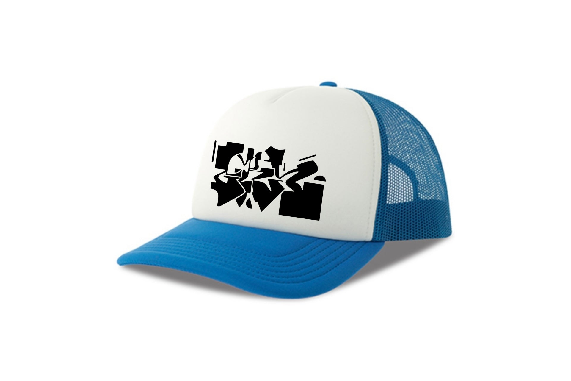 Street & graffiti art blue-white trucker cap hat with Gerrit Rietveld House by Capstr