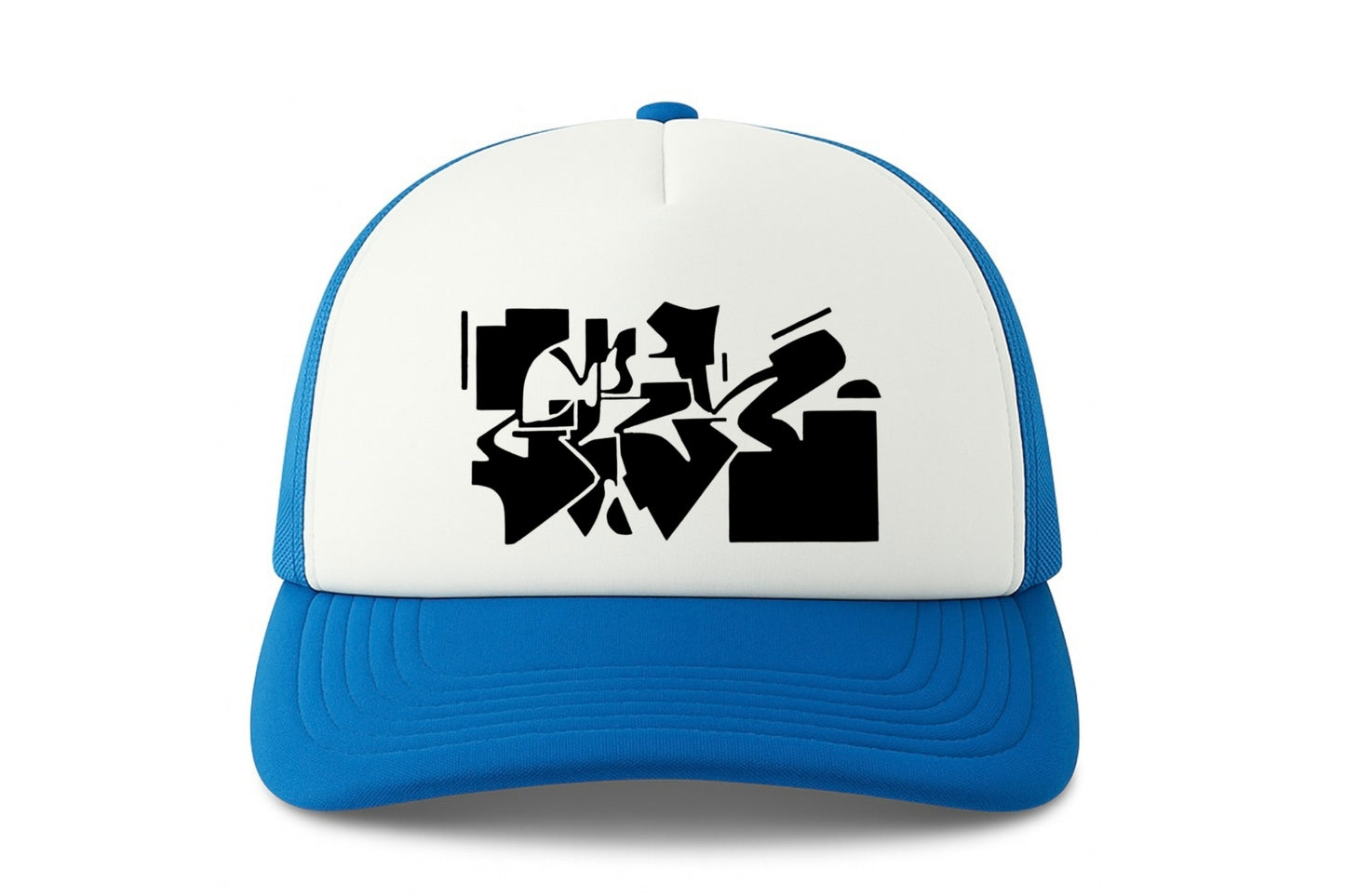 Street & graffiti art blue-white trucker cap hat with Gerrit Rietveld House by Capstr